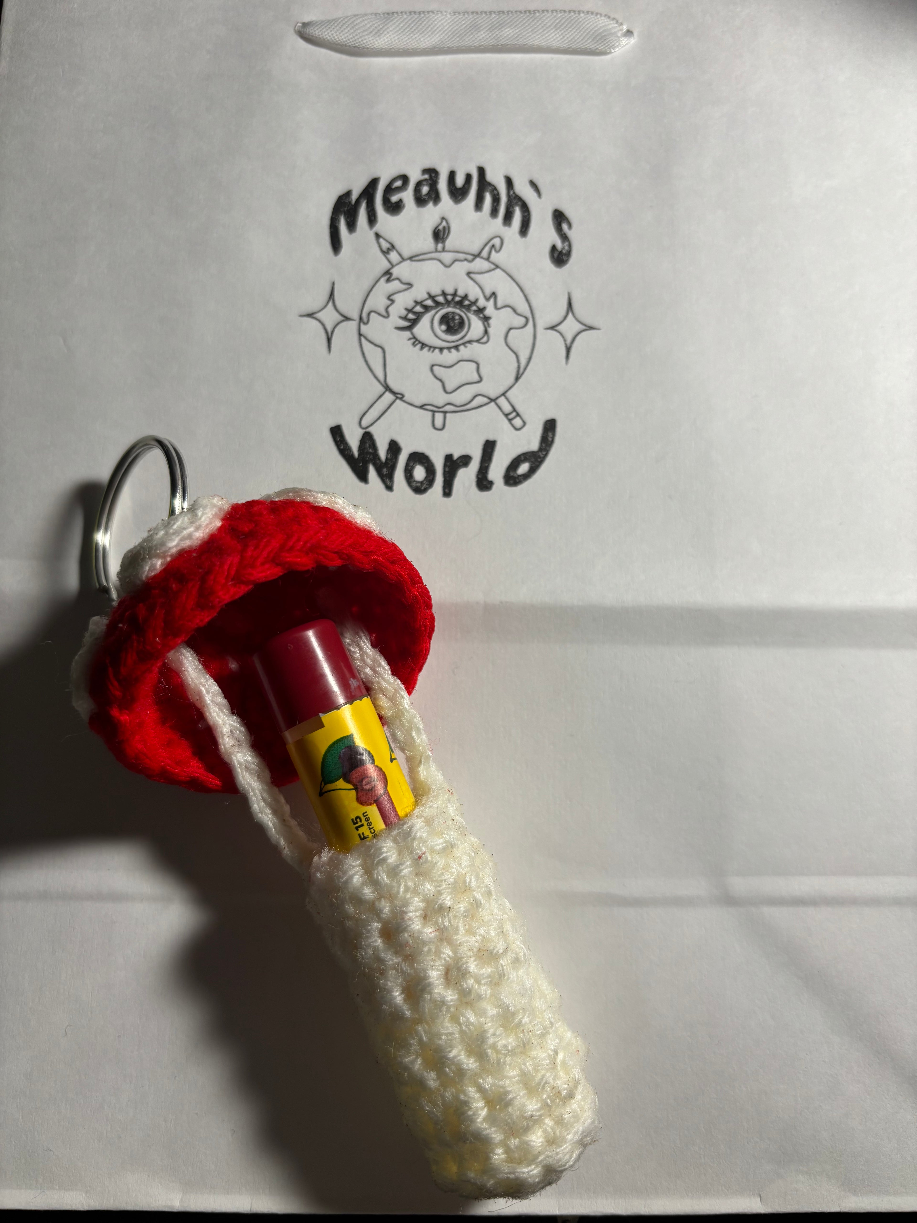 Mushroom Chapstick Holder Keychain